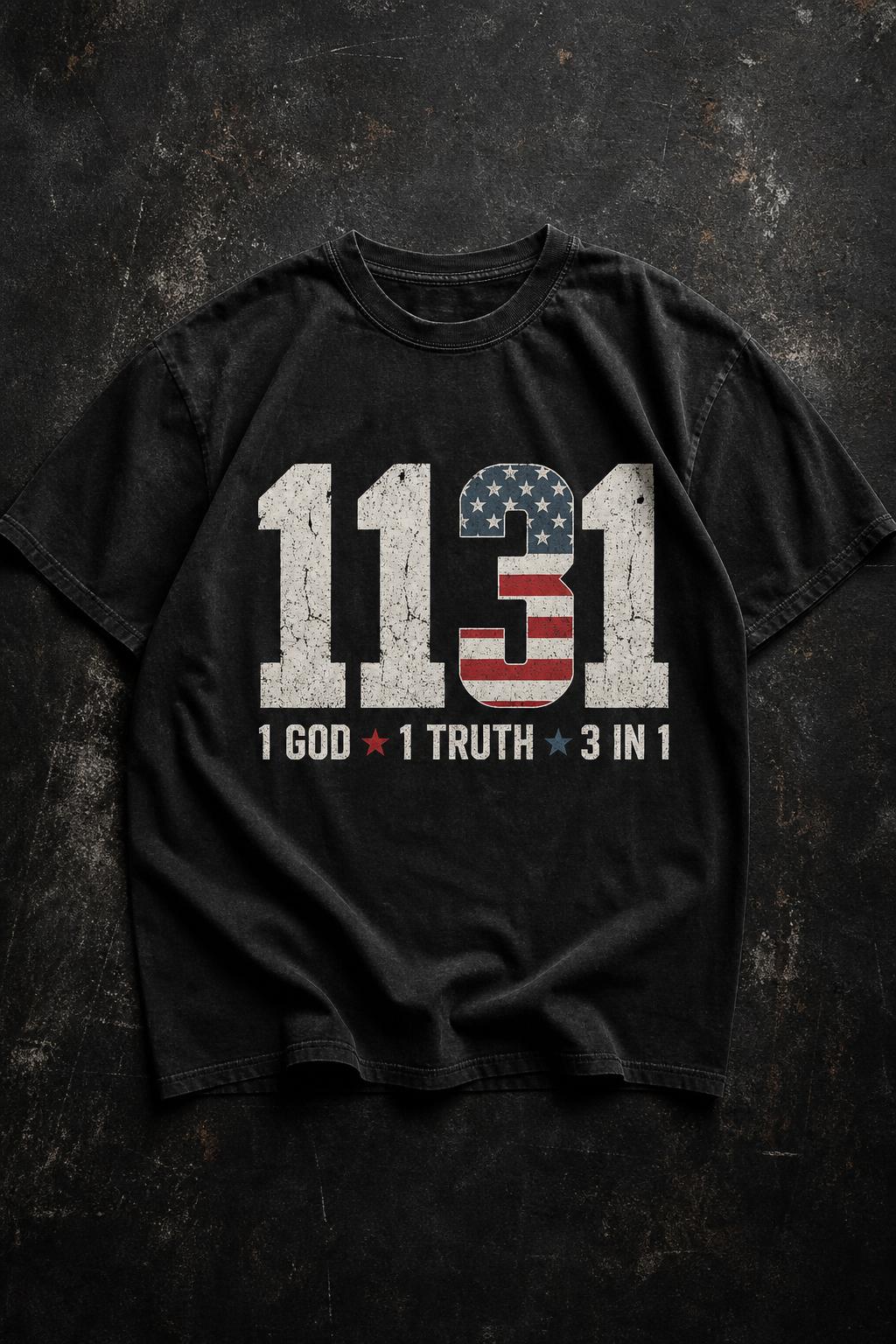 1131 Flag Tee in Vintage Black